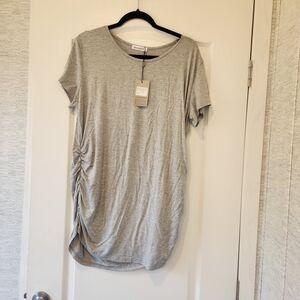 Smallshow Elegant Gray Ruched Midi Dress Size 2XL BNWT